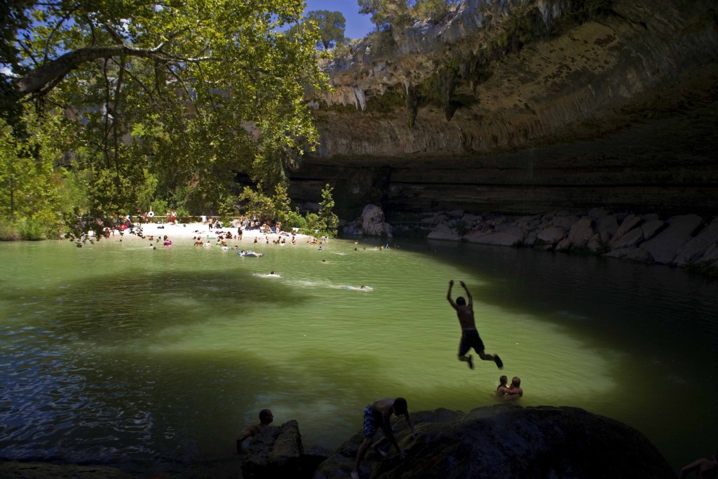 Hamilton Pool is a secluded, lesser known favorite waterfall cave swimming pool near Austin, Texas